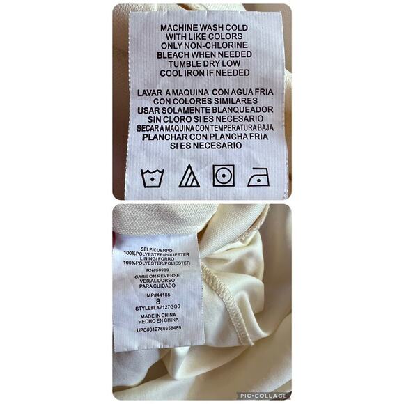 Gibson Latimer Size 8 Womens Tiered Dress Cream Lace Sleeveless-Not For Sale - Picture 12 of 17